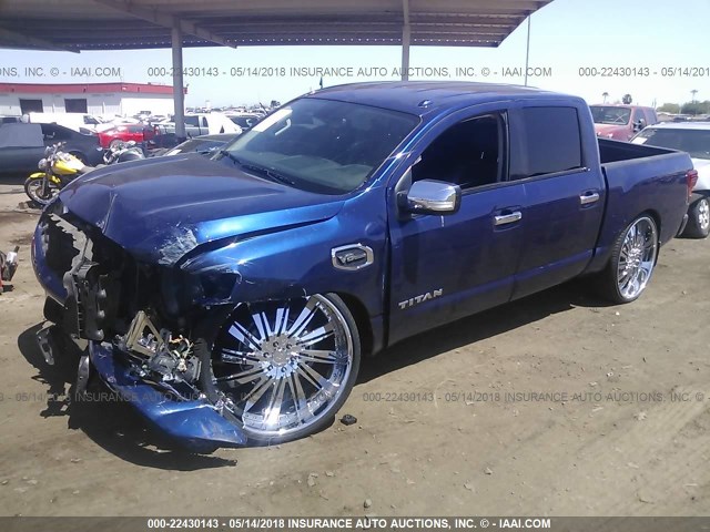 1N6AA1E64HN505376 - 2017 NISSAN TITAN SV/SL/PLATINUM RESERVE BLUE photo 2