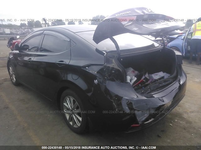 KMHDH4AE1EU164784 - 2014 HYUNDAI ELANTRA SE/SPORT/LIMITED BLACK photo 3