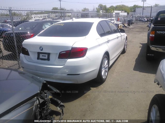 WBAXH5C52DD107302 - 2013 BMW 528 XI WHITE photo 4