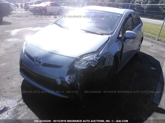 JTDKN3DU1D1723784 - 2013 TOYOTA PRIUS GREEN photo 6