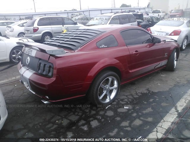 1ZVHT82H785145074 - 2008 FORD MUSTANG GT RED photo 4