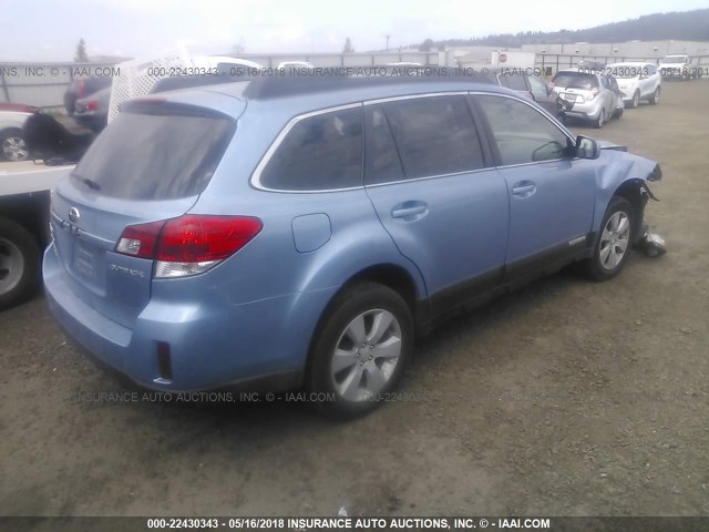 4S4BRCCC8A3352826 - 2010 SUBARU OUTBACK 2.5I PREMIUM BLUE photo 4