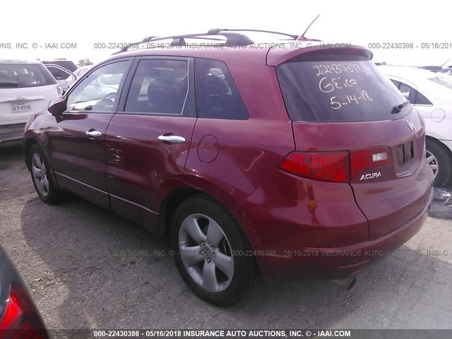 5J8TB18218A002673 - 2008 ACURA RDX RED photo 3