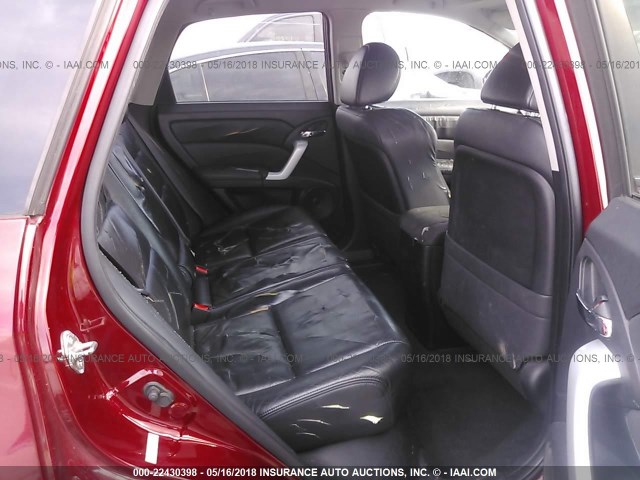 5J8TB18218A002673 - 2008 ACURA RDX RED photo 8