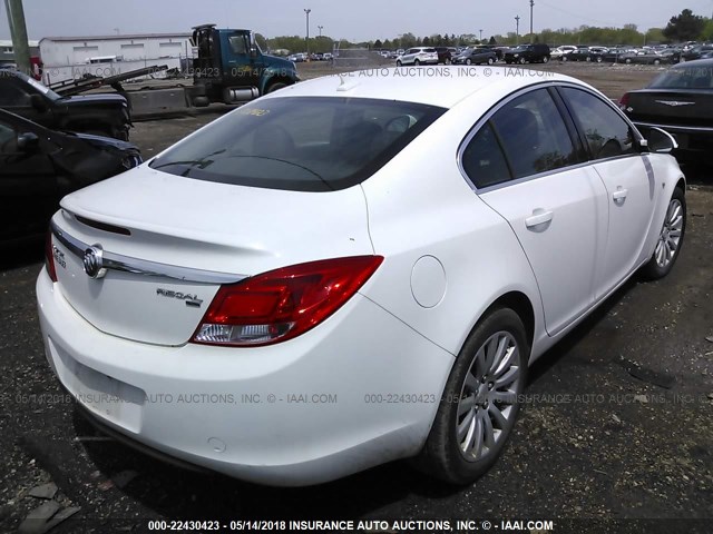 W04GN5EC6B1034144 - 2011 BUICK REGAL CXL WHITE photo 4