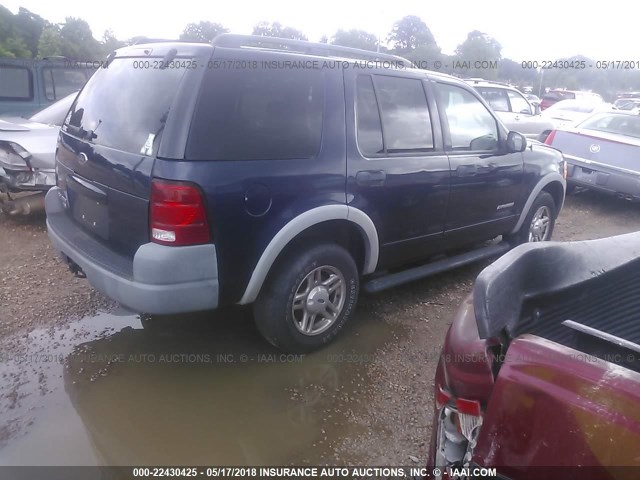 1FMZU72K12UD33138 - 2002 FORD EXPLORER XLS BLUE photo 4