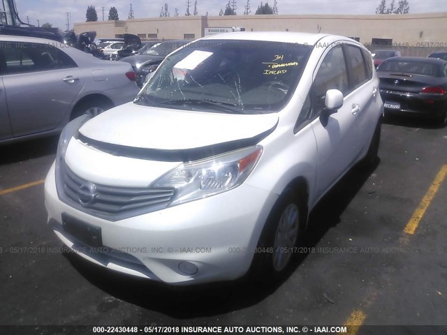 3N1CE2CP3EL436745 - 2014 NISSAN VERSA NOTE S/S PLUS/SV/SL WHITE photo 2