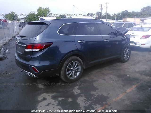 KM8SMDHF4HU176577 - 2017 HYUNDAI SANTA FE SE BLUE photo 4