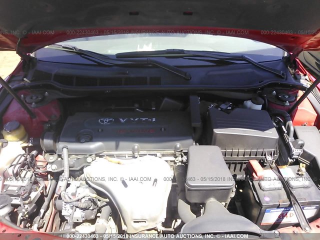4T1BE46K27U017682 - 2007 TOYOTA CAMRY NEW GENERAT CE/LE/XLE/SE RED photo 10