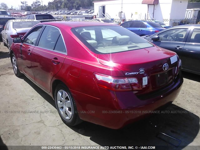 4T1BE46K27U017682 - 2007 TOYOTA CAMRY NEW GENERAT CE/LE/XLE/SE RED photo 3