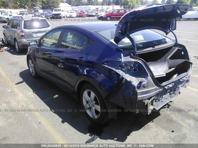 KMHDH4AE3DU536107 - 2013 HYUNDAI ELANTRA GLS/LIMITED BLUE photo 3