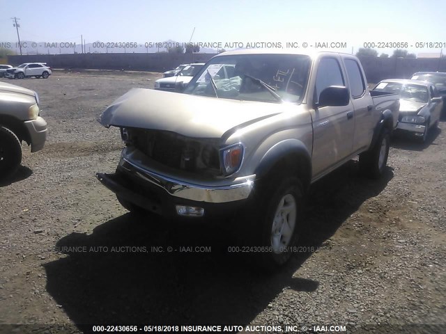 5TEGN92N31Z853409 - 2001 TOYOTA TACOMA DOUBLE CAB PRERUNNER GOLD photo 2