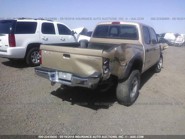 5TEGN92N31Z853409 - 2001 TOYOTA TACOMA DOUBLE CAB PRERUNNER GOLD photo 4