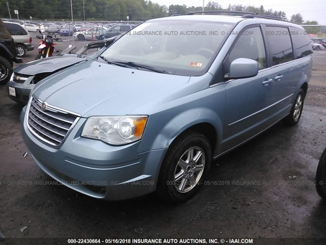 2A8HR54P18R636756 - 2008 CHRYSLER TOWN & COUNTRY TOURING Light Blue photo 2