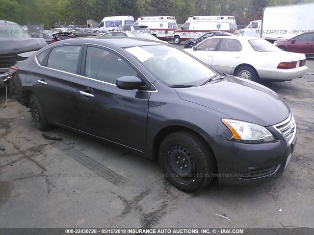 3N1AB7AP0FY245837 - 2015 NISSAN SENTRA S/SV/SR/SL GRAY photo 1