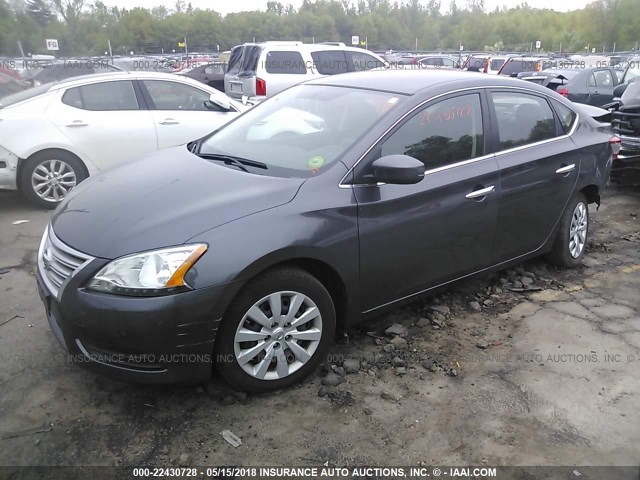 3N1AB7AP0FY245837 - 2015 NISSAN SENTRA S/SV/SR/SL GRAY photo 2