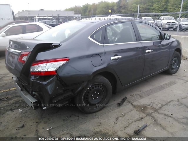 3N1AB7AP0FY245837 - 2015 NISSAN SENTRA S/SV/SR/SL GRAY photo 4