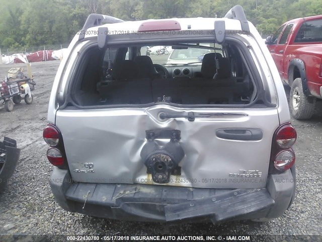 1J4GL38K96W147527 - 2006 JEEP LIBERTY RENEGADE SILVER photo 6