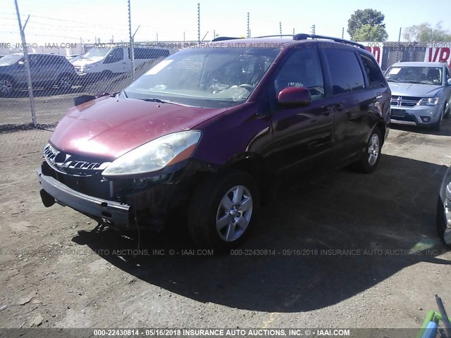 5TDZK22C78S195933 - 2008 TOYOTA SIENNA XLE/XLE LIMITED MAROON photo 2