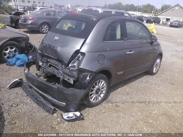 3C3CFFERXCT109406 - 2012 FIAT 500 LOUNGE GRAY photo 4