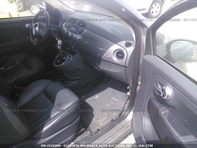 3C3CFFERXCT109406 - 2012 FIAT 500 LOUNGE GRAY photo 5