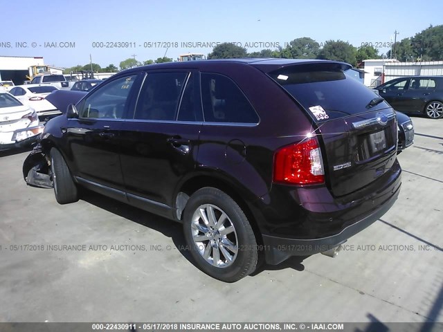2FMDK3KC2BBB11196 - 2011 FORD EDGE LIMITED BROWN photo 3