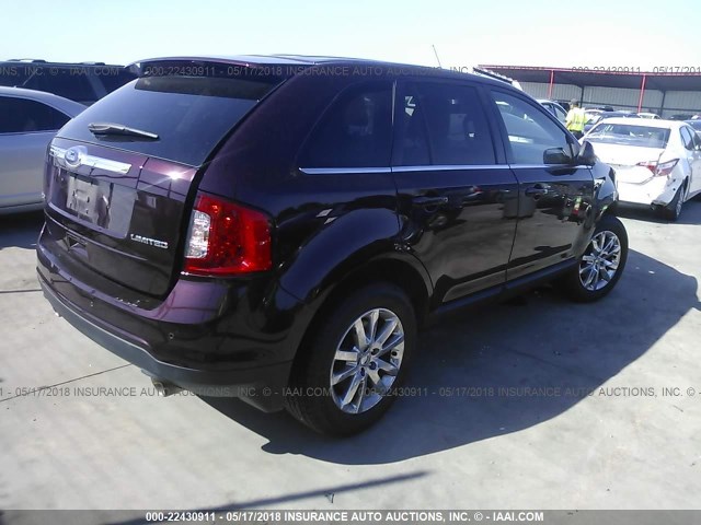 2FMDK3KC2BBB11196 - 2011 FORD EDGE LIMITED BROWN photo 4