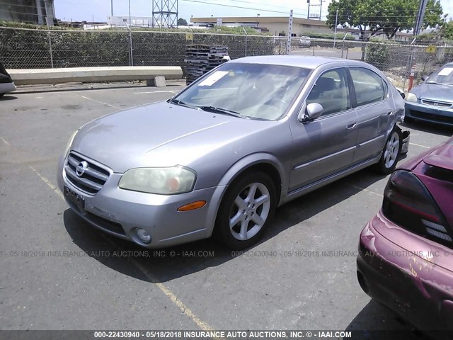 JN1DA31D02T206165 - 2002 NISSAN MAXIMA GLE/GXE/SE GRAY photo 2