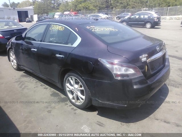 1N4AA5APXCC808200 - 2012 NISSAN MAXIMA S/SV BLACK photo 3