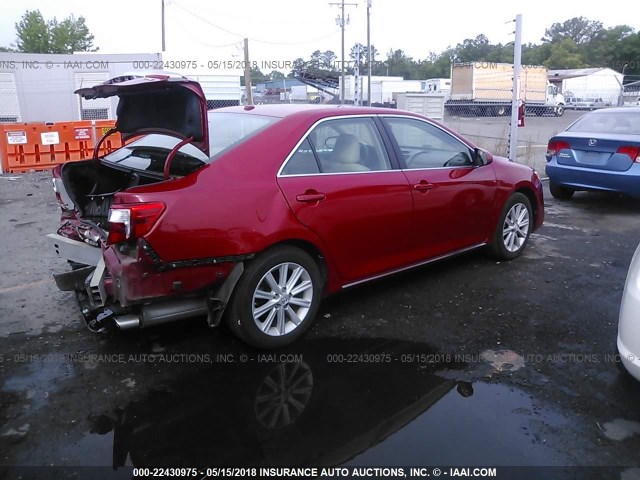 4T1BF1FK9EU864269 - 2014 TOYOTA CAMRY L/SE/LE/XLE RED photo 4