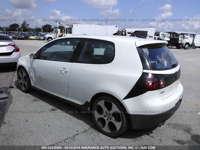 WVWEV71K96W079268 - 2006 VOLKSWAGEN NEW GTI WHITE photo 3