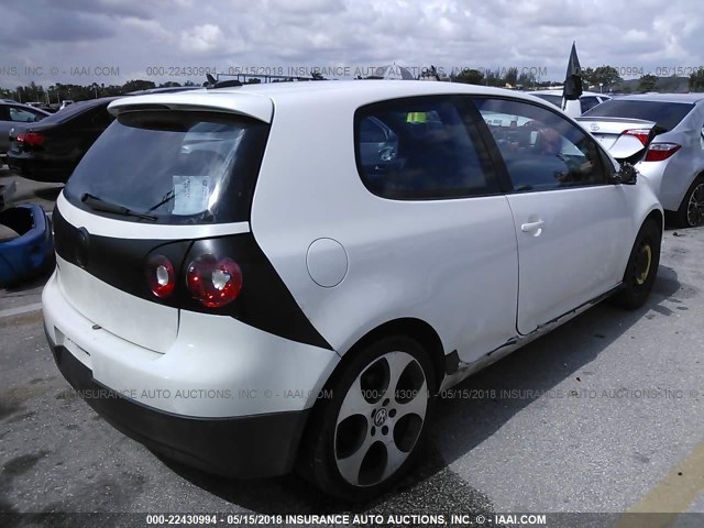 WVWEV71K96W079268 - 2006 VOLKSWAGEN NEW GTI WHITE photo 4