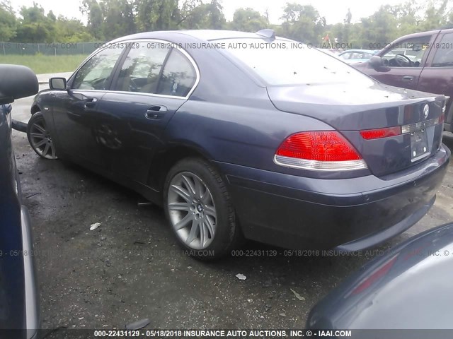 WBAGL63443DP64757 - 2003 BMW 745 I Dark Blue photo 3