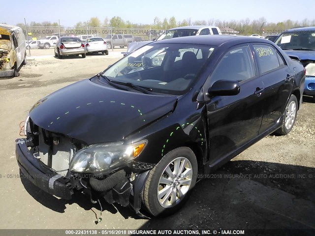 1NXBU4EE6AZ350036 - 2010 TOYOTA COROLLA S/LE/XLE Черный фото 2
