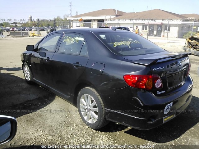 1NXBU4EE6AZ350036 - 2010 TOYOTA COROLLA S/LE/XLE BLACK photo 3