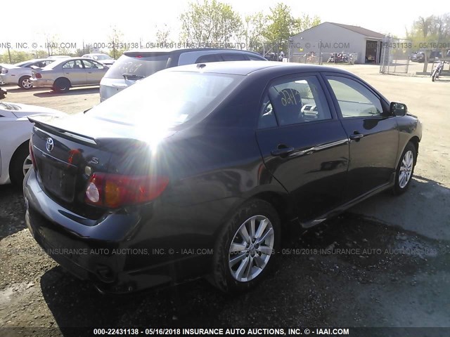 1NXBU4EE6AZ350036 - 2010 TOYOTA COROLLA S/LE/XLE Черный фото 4