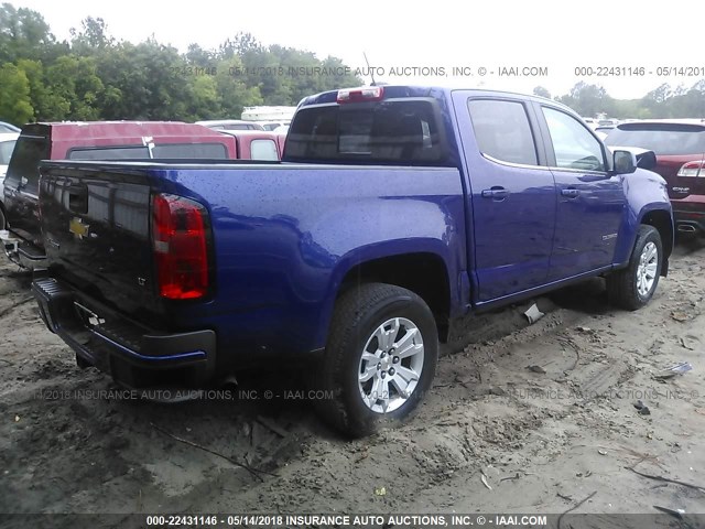 1GCGSCE37G1395618 - 2016 CHEVROLET COLORADO LT BLUE photo 4