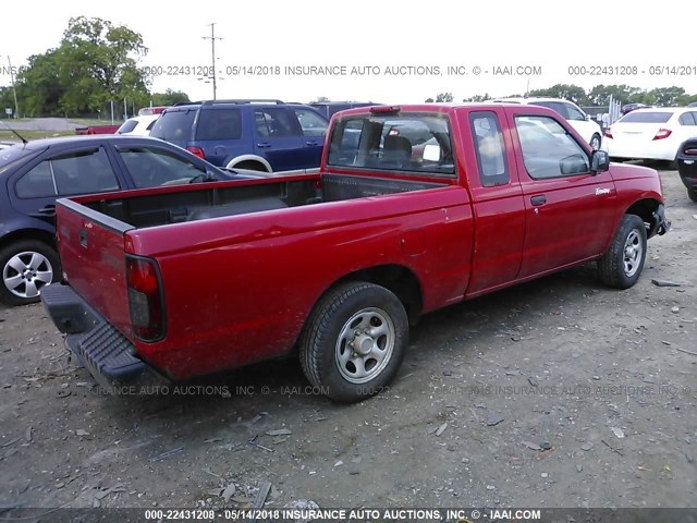 1N6DD26S4YC417185 - 2000 NISSAN FRONTIER KING CAB XE RED photo 4