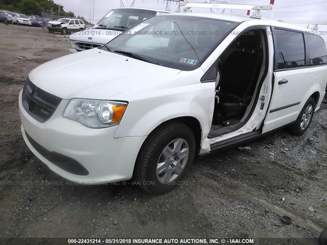 2C4RDGAG2CR230939 - 2012 DODGE RAM VAN WHITE photo 2