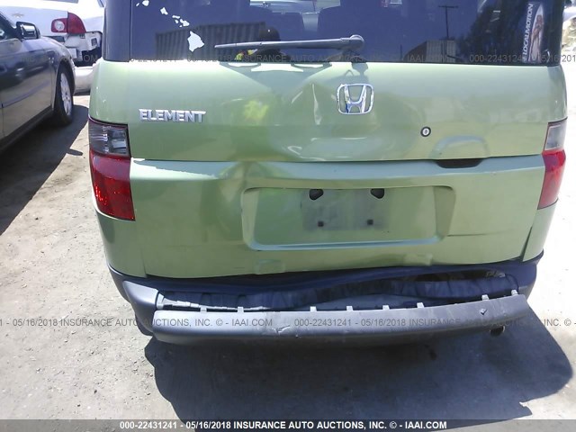 5J6YH18747L001626 - 2007 HONDA ELEMENT EX GREEN photo 6