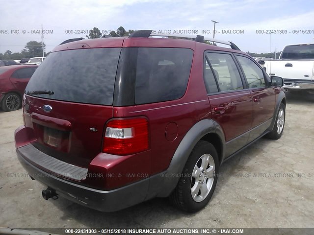 1FMDK021X7GA19430 - 2007 FORD FREESTYLE SEL RED photo 4