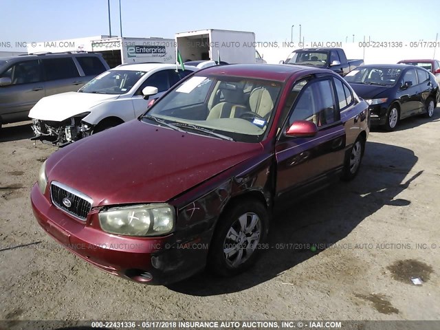 KMHDN45D23U615681 - 2003 HYUNDAI ELANTRA GLS/GT RED photo 2