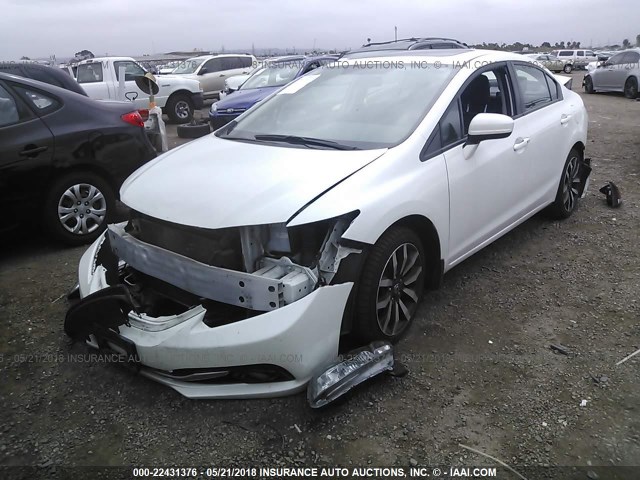 19XFB2F90FE205601 - 2015 HONDA CIVIC EXL WHITE photo 2