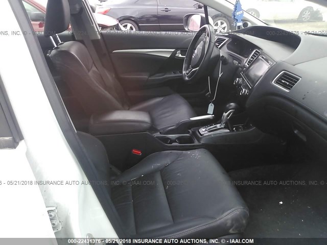 19XFB2F90FE205601 - 2015 HONDA CIVIC EXL WHITE photo 5