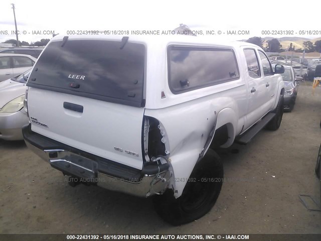 3TMMU4FN5AM022607 - 2010 TOYOTA TACOMA DOUBLE CAB LONG BED WHITE photo 4