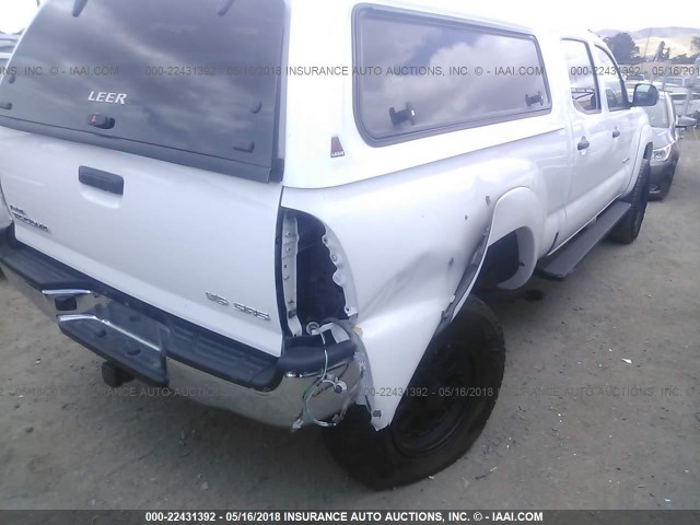 3TMMU4FN5AM022607 - 2010 TOYOTA TACOMA DOUBLE CAB LONG BED WHITE photo 6