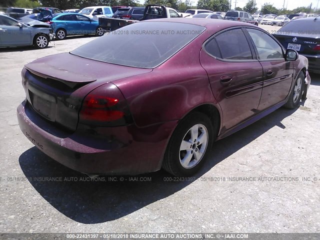 2G2WP522651156786 - 2005 PONTIAC GRAND PRIX MAROON photo 4