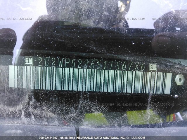 2G2WP522651156786 - 2005 PONTIAC GRAND PRIX MAROON photo 9