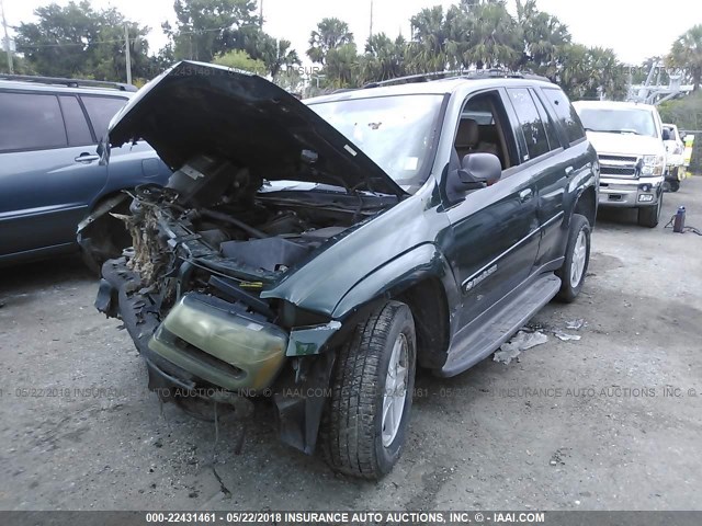 1GNDS13S422515175 - 2002 CHEVROLET TRAILBLAZER  BLACK photo 2