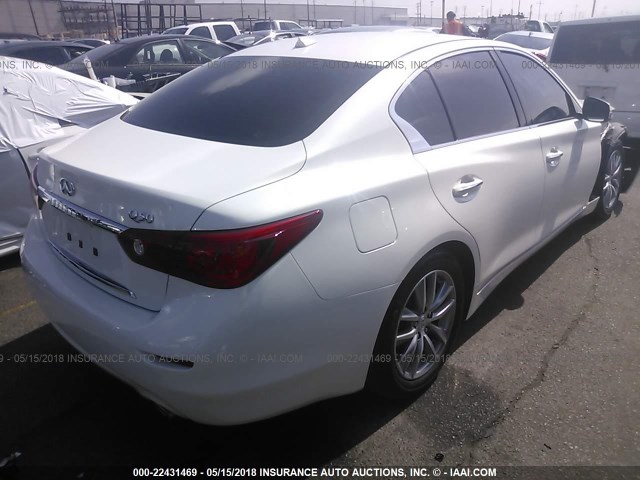 JN1BV7APXFM330182 - 2015 INFINITI Q50 PREMIUM/SPORT WHITE photo 4